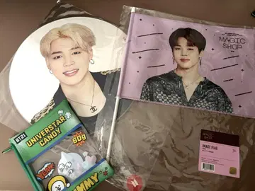 BTS 지민 부채 플래그 클리어 파우치