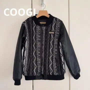 COOGI 쿠지 니트 절개 블루종 자켓 블랙