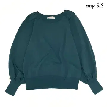 any SiS 다크 그린 벌룬 슬리브 니트