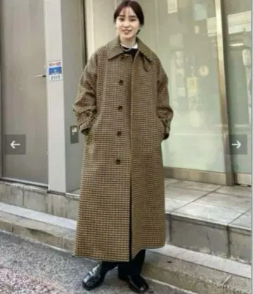 저널 스탠다드 레사주 모사 체크 발칼라 코트 23AW