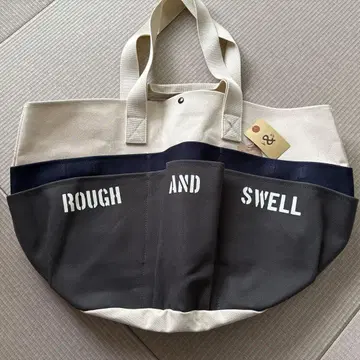 ROUGH AND SWELL 캠퍼스 소재 토트백 미사용 새상품