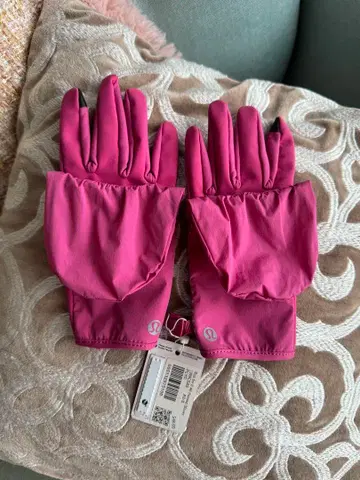 새상품 Lululemon 레몬 핑크 장갑 스마트폰 대응