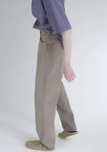 AURALEE HARD TWIST FADED DENIM 5P PANTS