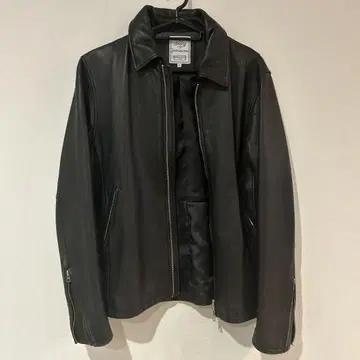 BEAMS 블랙 가죽 싱글 라이더 자켓 S