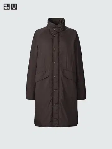 UNIQLO U 패디드 논퀼트 코트 다크 브라운