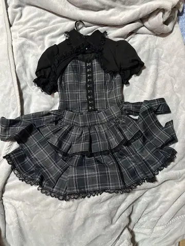 볼레로 레이어드 티어드 셋업 짙은 그레이