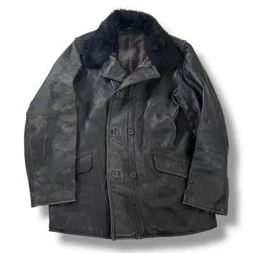 60s 프랑스제 가죽 코르비제 자켓 vtn 빈티지 옴브레