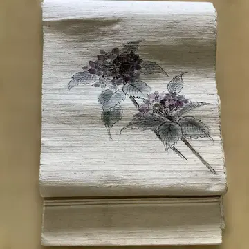 꽃무늬 나고야 오비 보라색과 그린