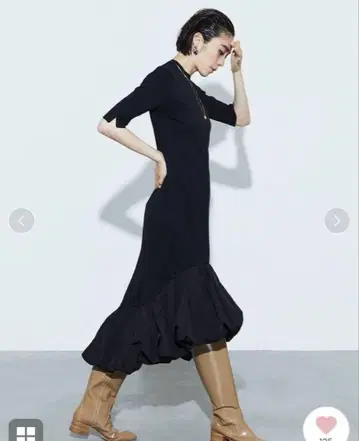styling/스타일링/ 벌룬 헴 도킹 원피스 블랙 사이즈 0