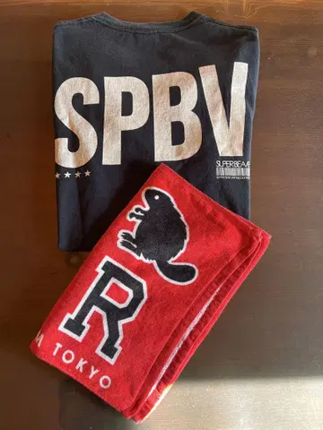 super beaver 티셔츠 빨간색 타월 세트