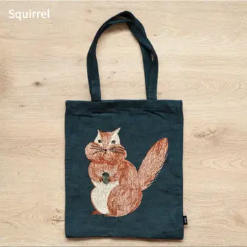 마츠오 미유키 토트백 Rectangle totebag Cat 다람쥐