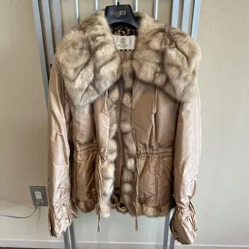 roberto cavalli 베이지 실크 다운 자켓