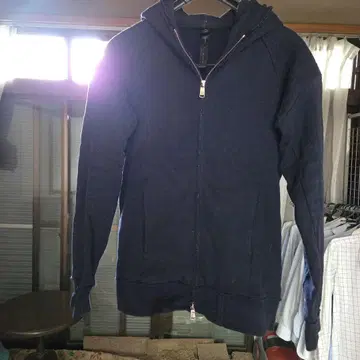 네이비 풀 집업 후드 부착 후드티