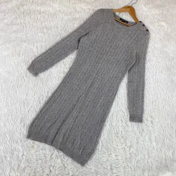 [ 로렌 랄프 로렌 ] ( M ) 엘보 패치 케이블 니트 원피스