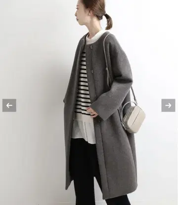 2020AW IENA 램스울 노카라 롱 코트