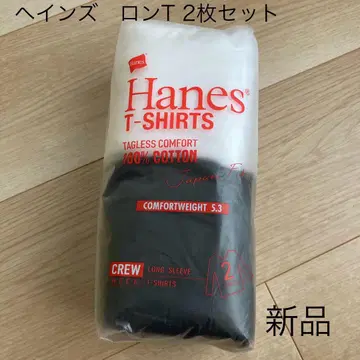 새상품 2장 세트 헤인즈 롱티 블랙 화이트 긴팔 티셔츠 S