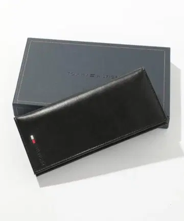 TOMMY HILFIGER 블랙 가죽 장지갑