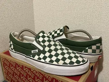 VANS 체커 패턴 슬립온 그린
