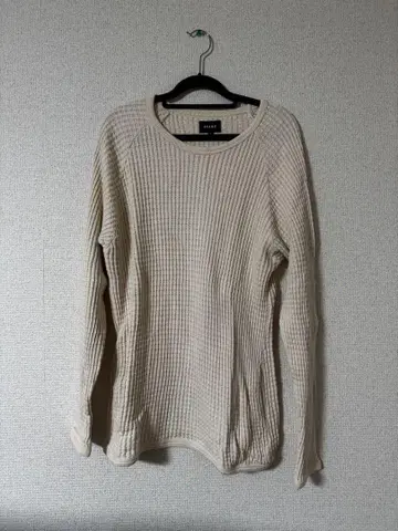 BEAMS 와플 긴팔티 M 베이지
