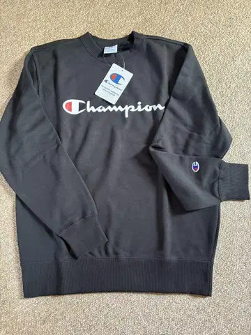 Champion 블랙 크루넥 트레이닝복