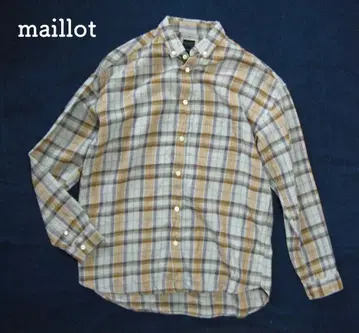 [ 새상품급 ] maillot 버튼 다운 트윌 체크 긴팔 셔츠 사이즈 2
