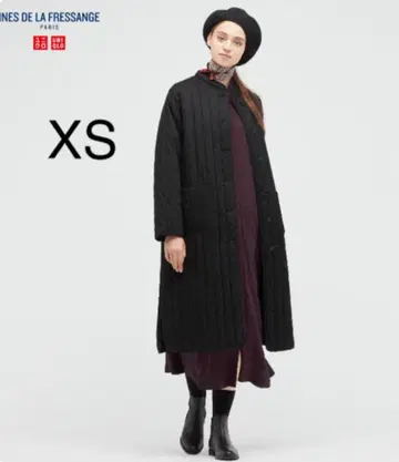 UNIQLO INES 블랙 퀼팅 롱 코트 xs