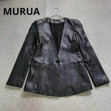 새상품급 무루아 MURUA 램 가죽 양가죽 노카라 자켓 라펠리스