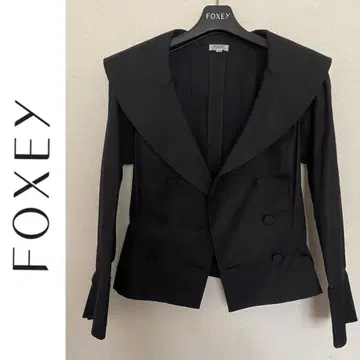 FOXEY 실크 터치 테일러드 자켓 블랙 38