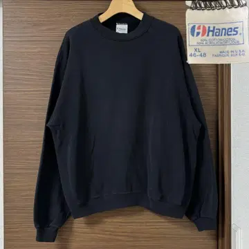 80s USA제 맨투맨 블랙 Hanes XL 헤인즈 구제 의류
