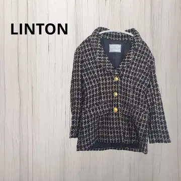 Linton 여성용 트위드 자켓 블랙 라메 믹스 M (치수 측정 확인)