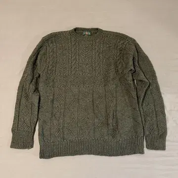 J.Crew 올리브 그린 케이블 니트 스웨터