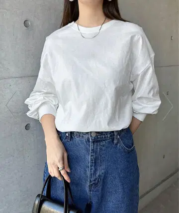 andme 무지 심플 코튼 볼륨 소매