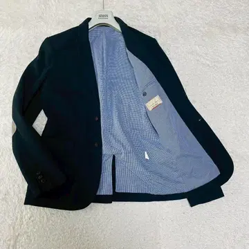 새상품급 ZARA 테일러드 자켓 46사이즈 네이비 엘보 패치 장식 단추