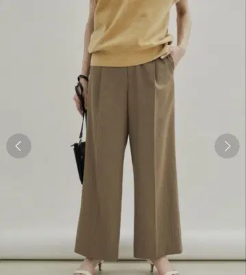 SALON adam et rope' 린넨 믹스 세미 와이드 마니쉬 팬츠