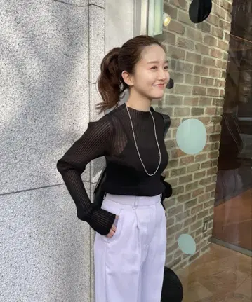 새상품 IENA 시어 리브 풀오버 이에나 블랙