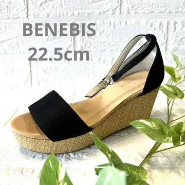새상품급 BENEBIS 웨지솔 샌들 22.5cm 앵클 스트랩