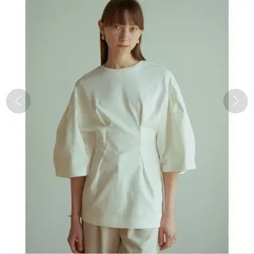 CLANE 클라네 티셔츠 볼륨 슬리브 턱 코튼 2