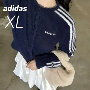[ 미사용 새상품 ] adidas 플러피 니트 가디건 XL 네이비