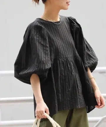 JOURNAL STANDARD relume 도비 퍼프 슬리브 블라우스