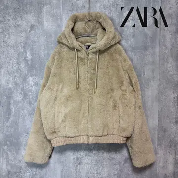 새상품급 ZARA 자라 복슬복슬 인조 모피 후드티 후드 블루종