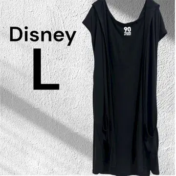 디즈니 Disney 미키 롱 후드 부착 베스트 루즈핏 L
