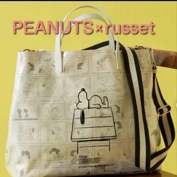 PEANUTS x russet 콜라보 러셋 스누피 프린트 빅 토트