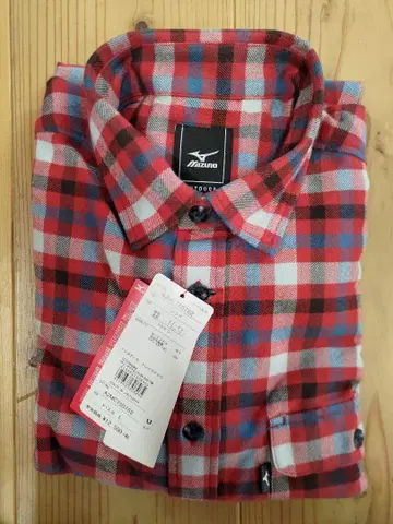 Mizuno 체크 무늬 긴팔 셔츠