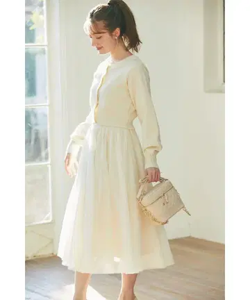 tocco closet 아이보리 가디건 & 스커트 택 포함