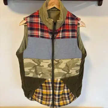 패치워크 밀리터리 리버서블 베스트