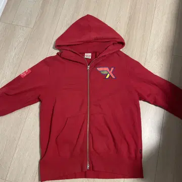 X-LARGE 빨간색 풀 지퍼 후디