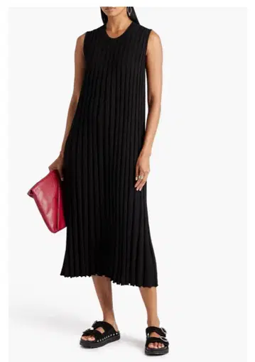 JOSEPH Ribbed Terry Midi Dress