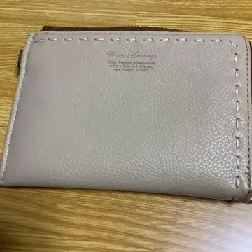 베이지 가죽 코인 케이스