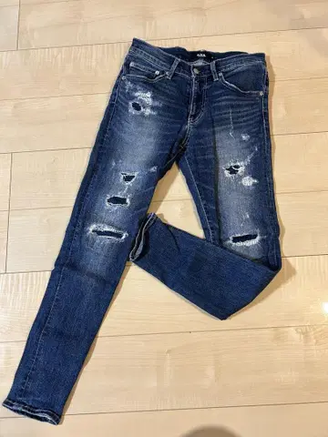 AZUL BY MOUSSY 데미지 스키니 데님 M