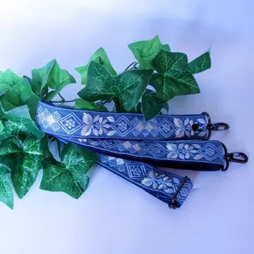 핸드메이드 3cm 폭 인도 자수 리본 숄더 끈 1